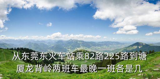 從東莞東火車站乘82路225路到塘廈龍背嶺兩班車最晚一班各是幾