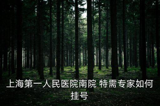 上海第一人民醫院南院 特需專家如何掛號