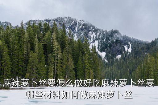 麻辣蘿卜絲要怎么做好吃麻辣蘿卜絲要哪些材料如何做麻辣蘿卜絲
