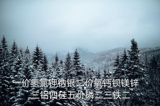 一價(jià)氫氯鉀鈉銀，一價(jià)氫氯鉀鈉銀二價(jià)氧鈣鋇鎂鋅    三鋁四硅五價(jià)磷二三鐵二