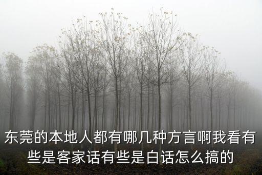 東莞的本地人都有哪幾種方言啊我看有些是客家話有些是白話怎么搞的