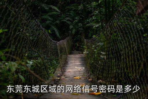 東莞東城區域的網絡信號密碼是多少