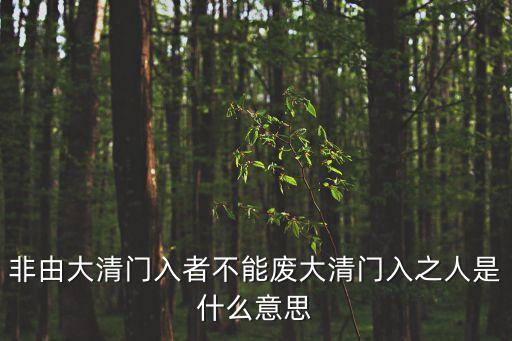 非由大清門入者不能廢大清門入之人是什么意思