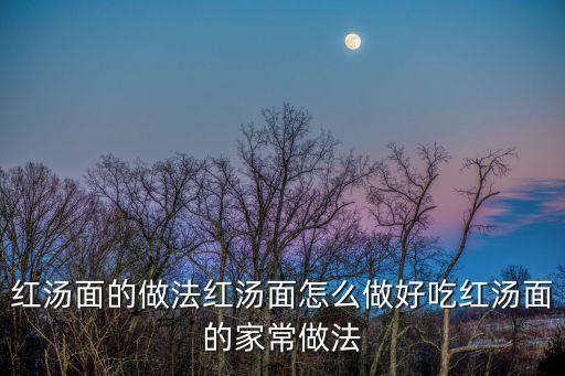 紅湯面的做法紅湯面怎么做好吃紅湯面的家常做法