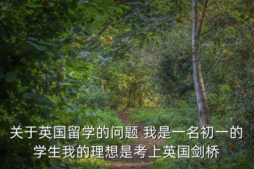 英國(guó)中學(xué)留學(xué)，關(guān)于英國(guó)留學(xué)的問(wèn)題 我是一名初一的學(xué)生我的理想是考上英國(guó)劍橋