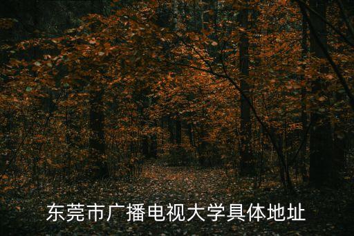 東莞市廣播電視大學具體地址