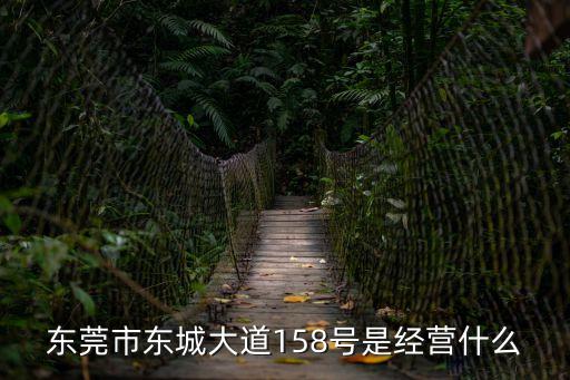 東莞市東城大道158號是經營什么