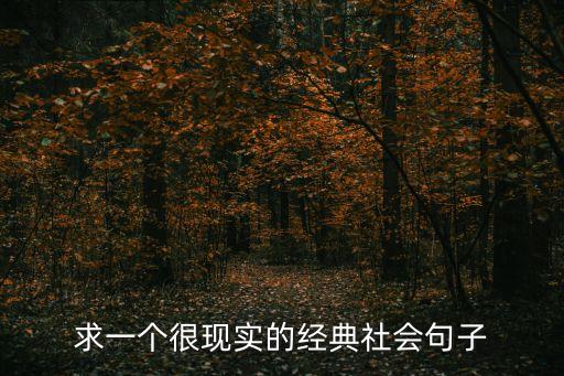求一個很現實的經典社會句子