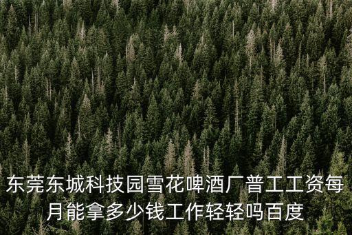 東莞東城科技園雪花啤酒廠普工工資每月能拿多少錢工作輕輕嗎百度