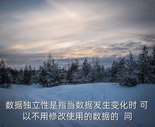 數據獨立性，計算機VB中 數據的獨立性 是指什么