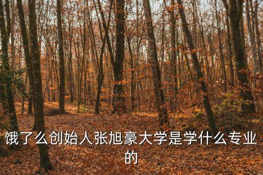 餓了么創始人張旭豪大學是學什么專業的