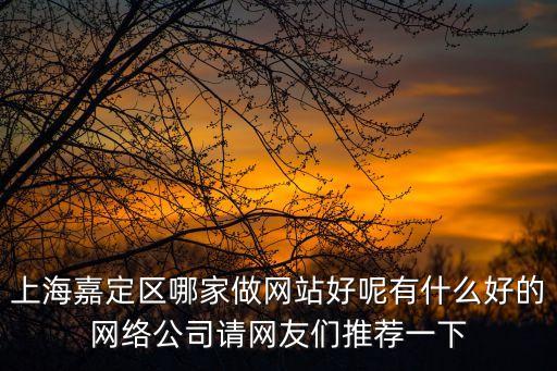 上海市嘉定區網絡安裝哪家的好，上海嘉定區哪家做網站好呢有什么好的網絡公司請網友們推薦一下