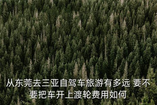 從東莞去三亞自駕車旅游有多遠 要不要把車開上渡輪費用如何