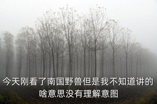 今天剛看了南國野獸但是我不知道講的啥意思沒有理解意圖
