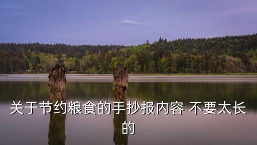 節約糧食從我做起手抄報，求節約糧食從我做起 小報