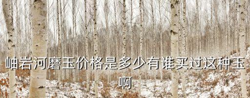 岫巖河磨玉價(jià)格是多少有誰(shuí)買(mǎi)過(guò)這種玉啊