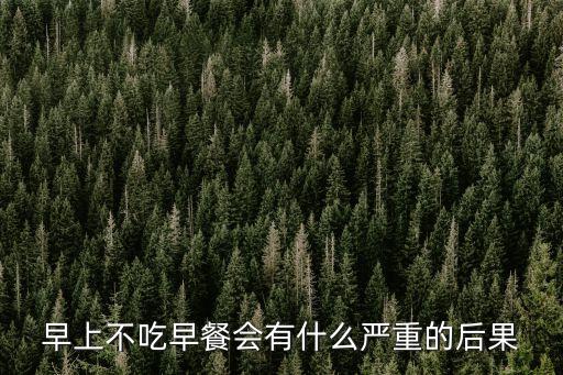 早上不吃早餐會有什么嚴重的后果
