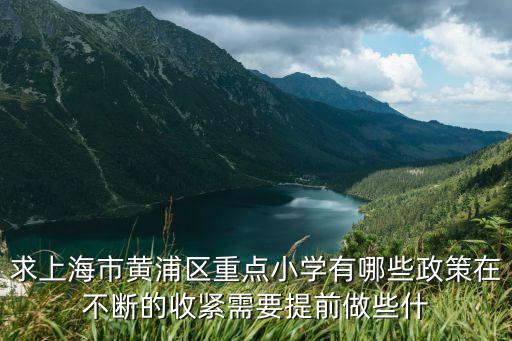 求上海市黃浦區(qū)重點小學(xué)有哪些政策在不斷的收緊需要提前做些什