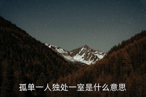 孤單一人獨處一室是什么意思