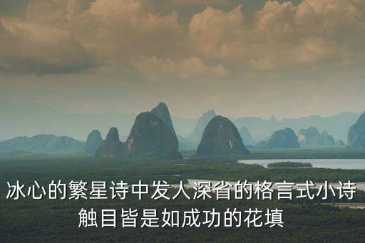 冰心的繁星詩中發人深省的格言式小詩觸目皆是如成功的花填
