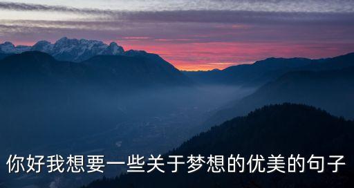 你好我想要一些關(guān)于夢(mèng)想的優(yōu)美的句子