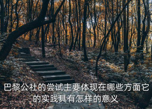 巴黎公社的嘗試主要體現在哪些方面它的實踐具有怎樣的意義