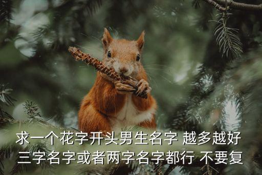 求一個花字開頭男生名字 越多越好 三字名字或者兩字名字都行 不要復