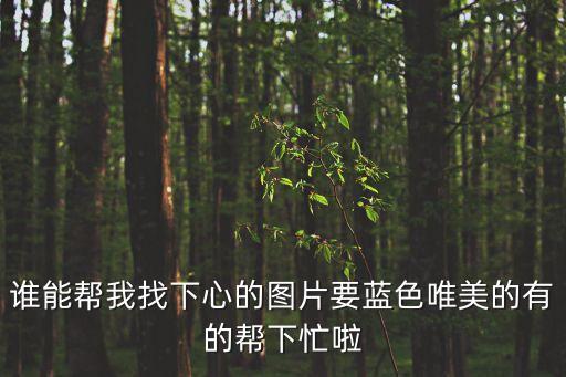 誰能幫我找下心的圖片要藍色唯美的有的幫下忙啦
