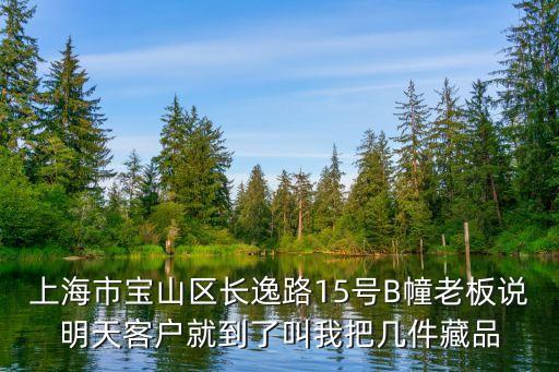 上海市寶山區長逸路15號B幢老板說明天客戶就到了叫我把幾件藏品