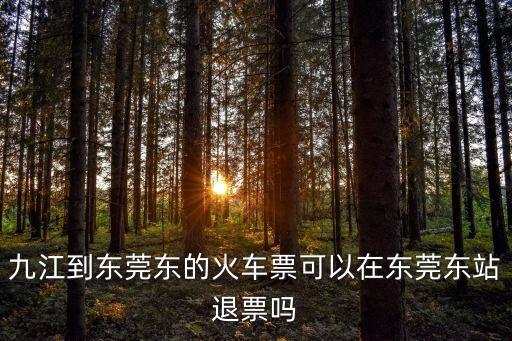九江到東莞東的火車票可以在東莞東站退票嗎