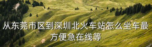 從東莞市區(qū)到深圳北火車站怎么坐車最方便急在線等