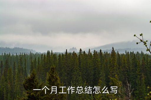 每月工作總結，每一個月工作總結怎么寫