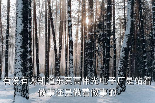有沒有人知道東莞高偉光電子廠是站著做事還是做著做事的