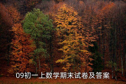 09初一上數學期末試卷及答案