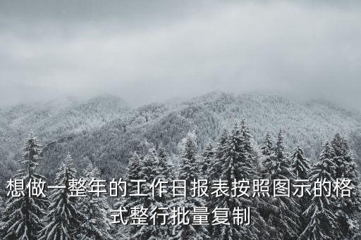想做一整年的工作日報表按照圖示的格式整行批量復制