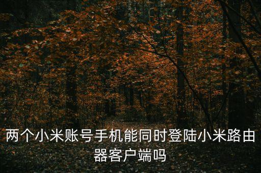 兩個小米賬號手機能同時登陸小米路由器客戶端嗎