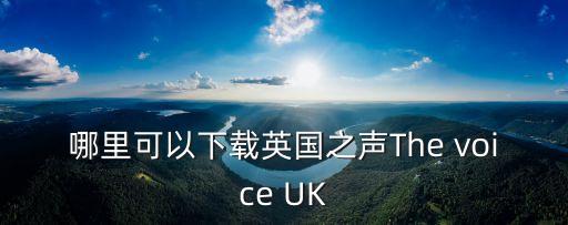 ttmeiju，哪里可以下載英國之聲The voice UK