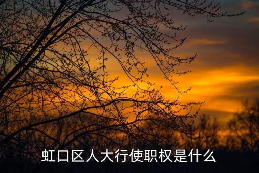 虹口區人大行使職權是什么