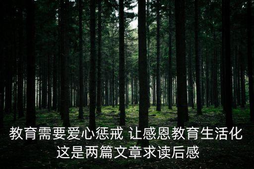 教育需要愛心懲戒 讓感恩教育生活化 這是兩篇文章求讀后感