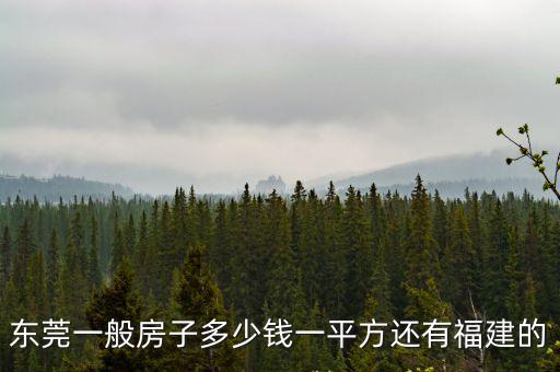 東莞一般房子多少錢一平方還有福建的