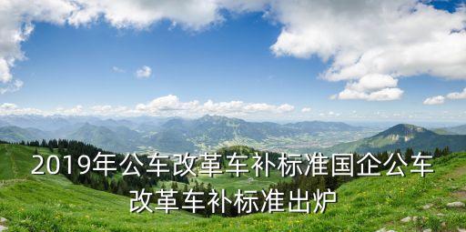 2019年公車改革車補標準國企公車改革車補標準出爐