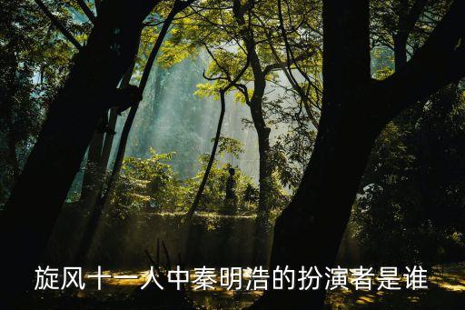 秦明浩，秦明昊是哪篇小說人物