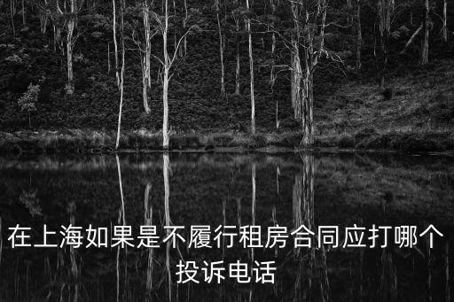 在上海如果是不履行租房合同應打哪個投訴電話