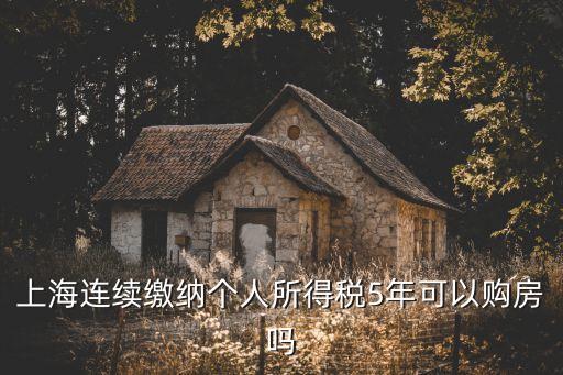 上海連續(xù)繳納個(gè)人所得稅5年可以購(gòu)房嗎