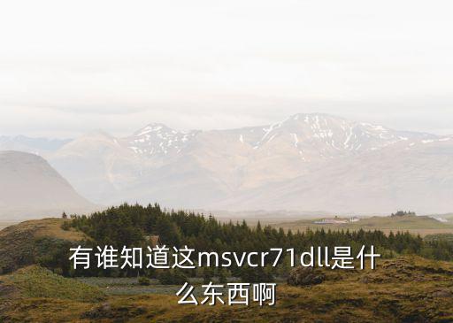 msvcr71，我的電腦經常出現msvcr71ll怎么辦啊
