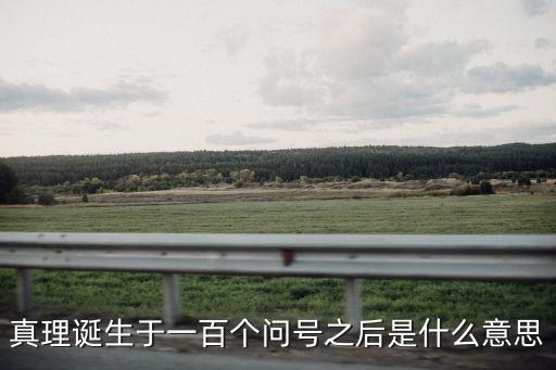 真理誕生于一百個問號之后，真理誕生于一百個問號之后是什么意思