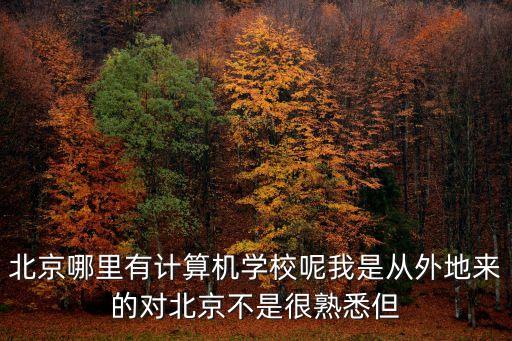 北京哪里有計算機學校呢我是從外地來的對北京不是很熟悉但