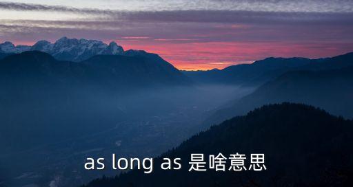 aslongas，as long as 是啥意思