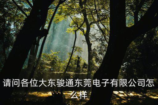 請問各位大東駿通東莞電子有限公司怎么樣