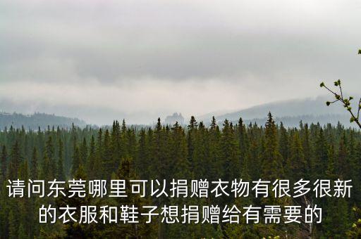 請問東莞哪里可以捐贈衣物有很多很新的衣服和鞋子想捐贈給有需要的
